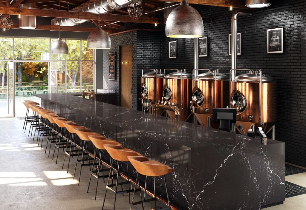 stone material selections | Commercial stone bar tops